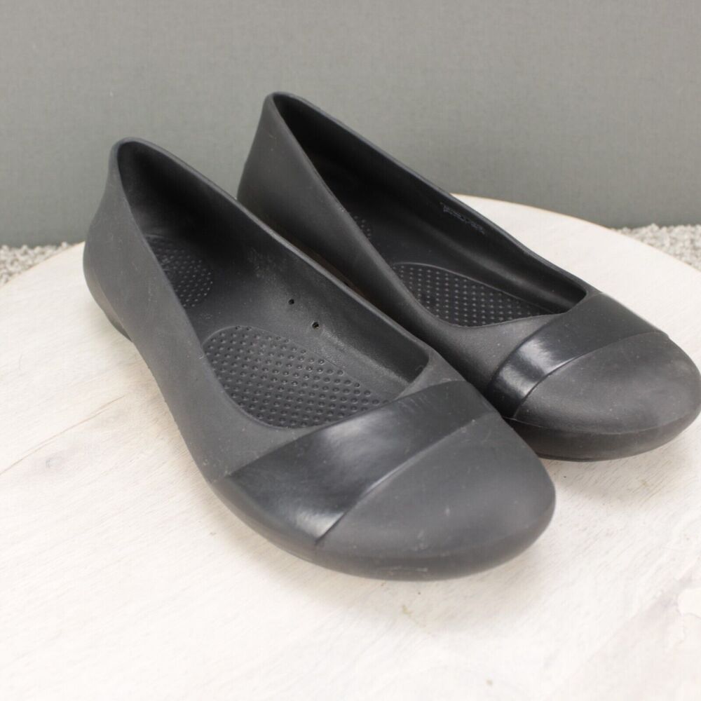 Crocs Ballet Flats Slip On Comfort Womens 9 Black Shoes - Picture 2 of 9